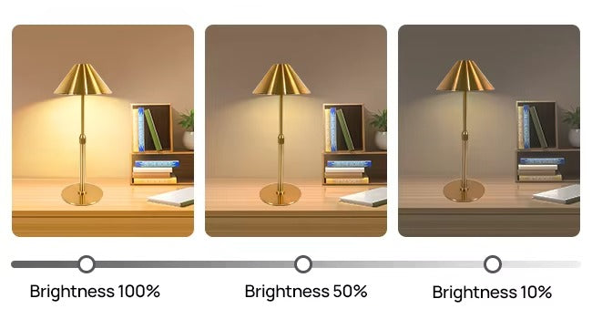 Modern Gold USB Table Lamp – Rechargeable Bedside Night Light