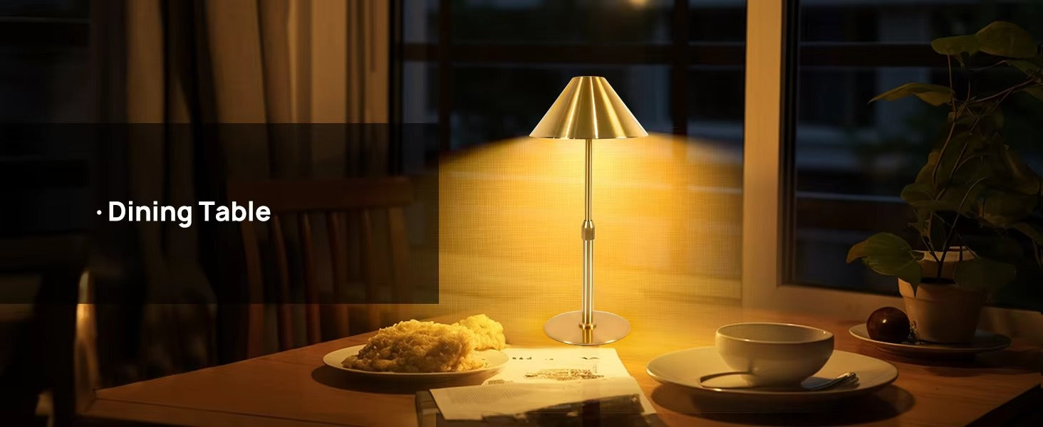 Modern Gold USB Table Lamp – Rechargeable Bedside Night Light
