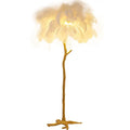 Tree Style Feather Floor Lamp – Modern Gold Design