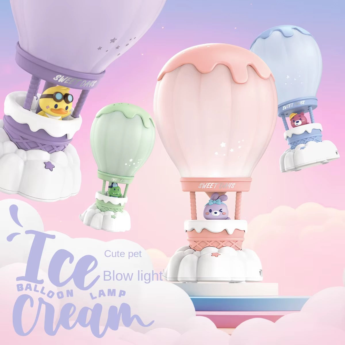 Cute Pet LED Night Light – Rechargeable Dimmable Desk Lamp