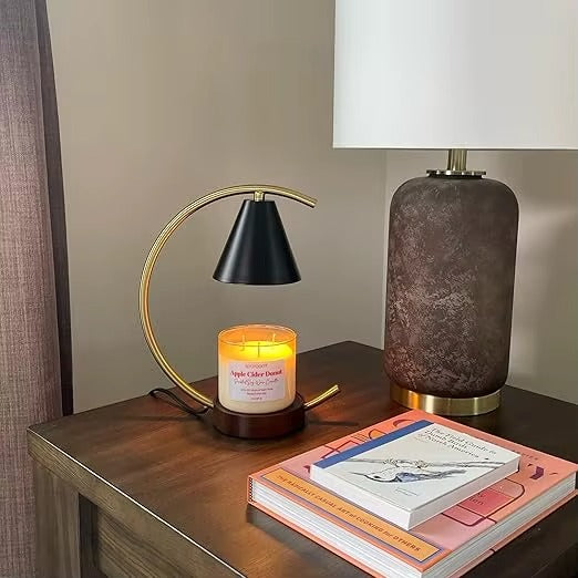 Adjustable Moon Shape Table Lamp – Wax Bronze & Black Metal Shade