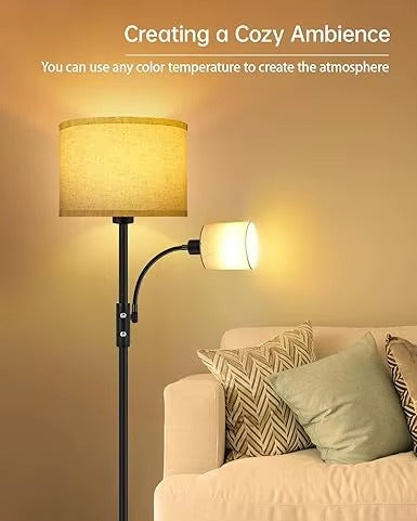 Scandinavian Iron Fabric Floor Lamp – E26 Reading Light