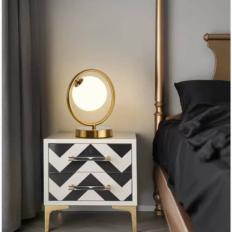 Modern Nordic Gold Glass Ball Table Lamp – Touch Control
