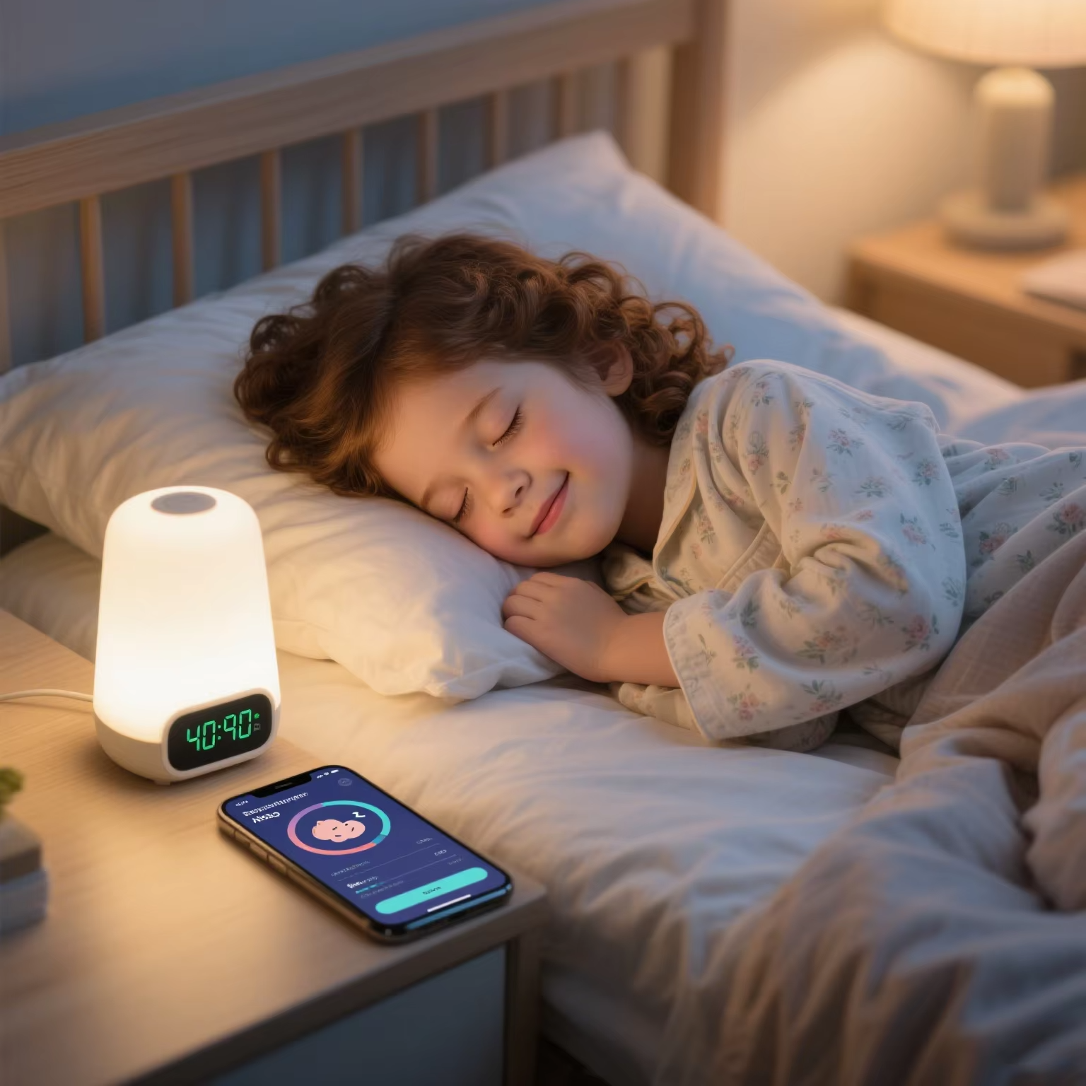 Smart Sleep Trainer Night Light – Auto-Dimming, Cry Detection, USB LED (App-Enabled)