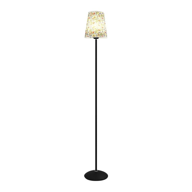 Vintage Floral Fabric Floor Lamp – E27 Iron Base