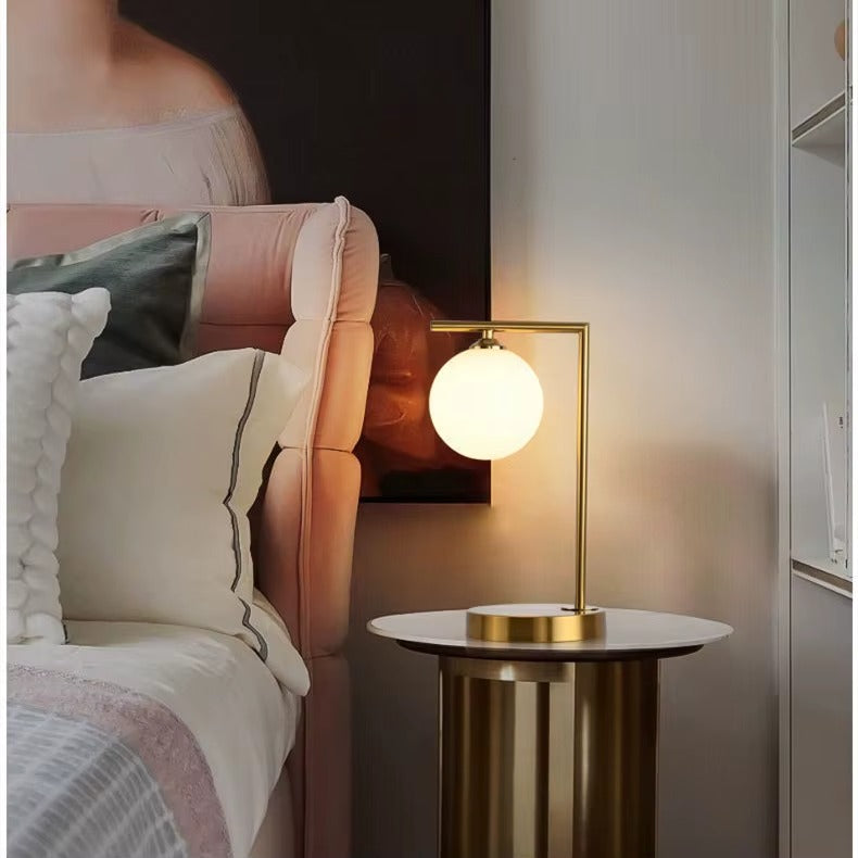 Modern Nordic Gold Glass Ball Table Lamp – Touch Control