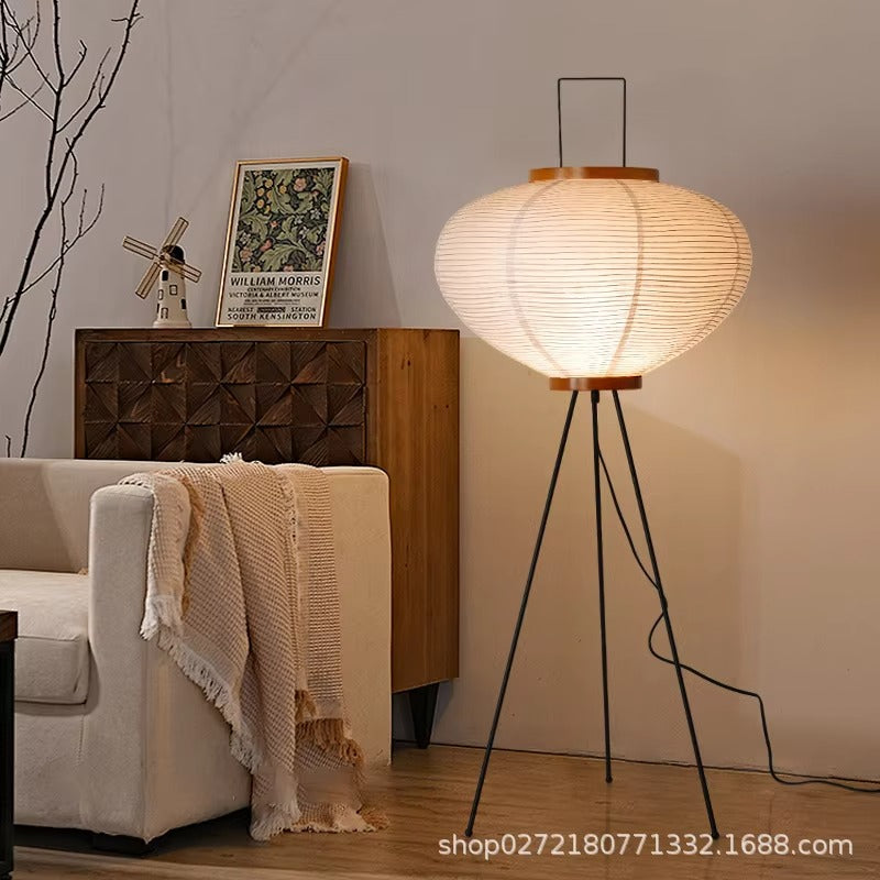 Modern Japanese Table Lamp – Stainless Steel & Resin, Metal Shade