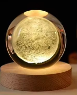 3D Solar System Crystal Ball Night Lamp – Glass Battery Operated
