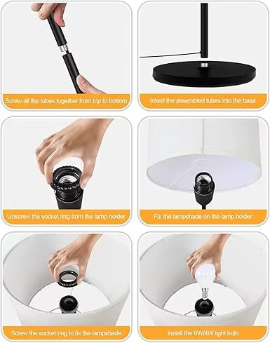 Scandinavian Iron Fabric Floor Lamp – E26 Reading Light