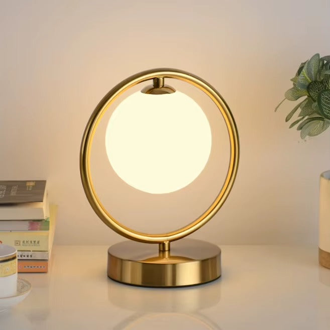 Modern Nordic Gold Glass Ball Table Lamp – Touch Control