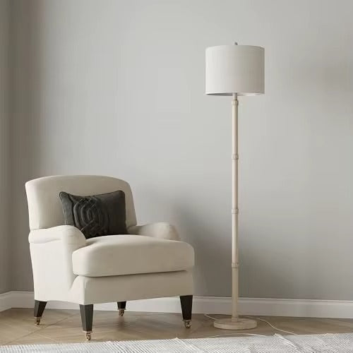 Rustic Farmhouse Floor Lamp – Resin Base, Rotary Switch