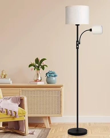 Scandinavian Iron Fabric Floor Lamp – E26 Reading Light