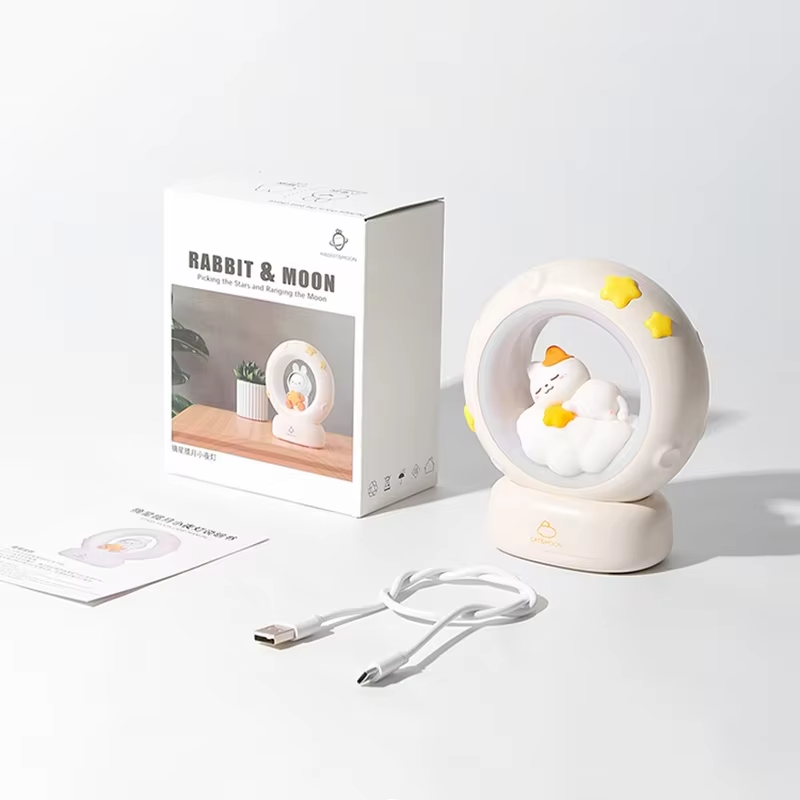 Cute Star-Catching Night Light – USB/Type-C Mood Lamp for Kids