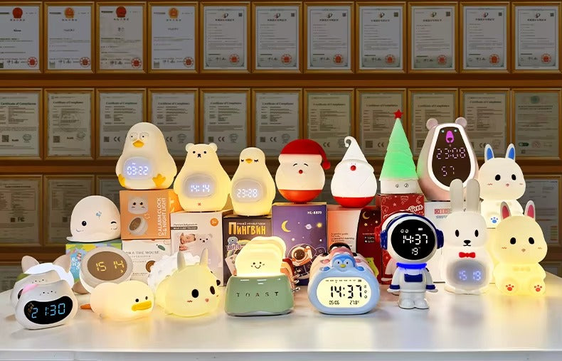 EN71 Certified Silicone Baby Night Light – Bite-Proof Soft Glow, Temperature Monitor (CE/FCC)