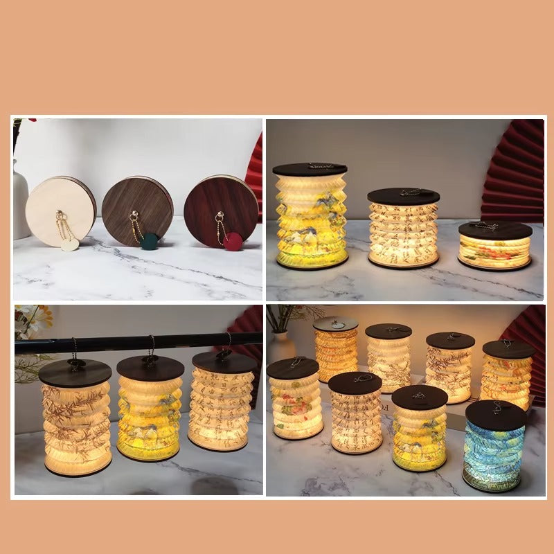 Foldable Paper Lantern Lamp – USB Rechargeable LED Decorative Light