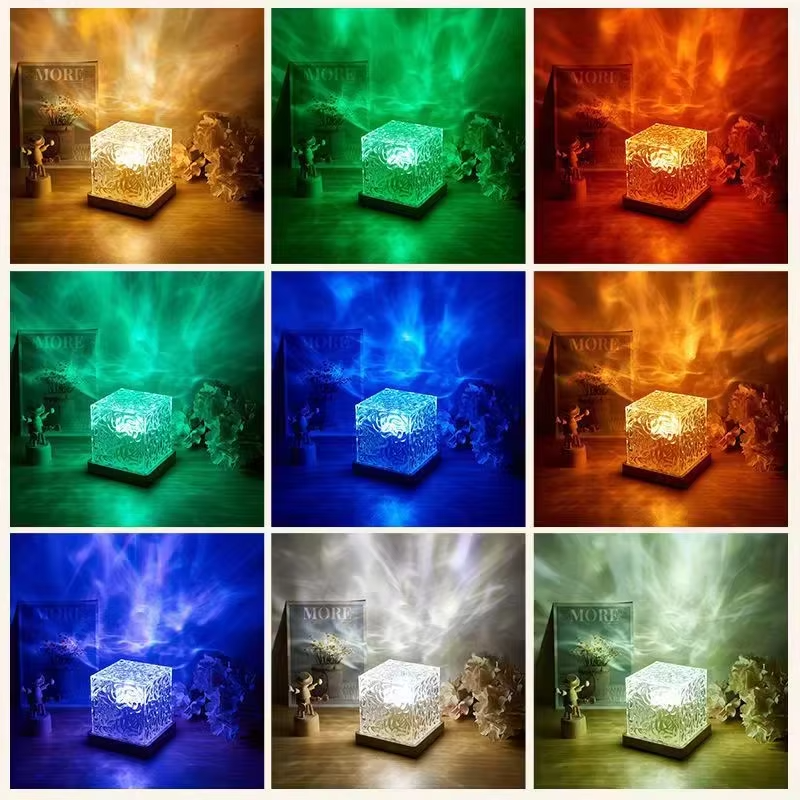 3D Ocean Wave Projector – USB LED Northern Aurora Night Light