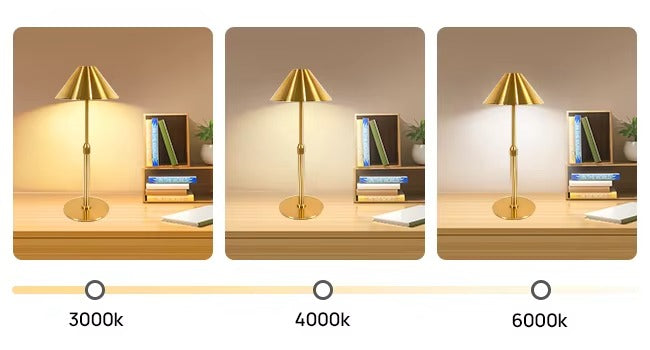 Modern Gold USB Table Lamp – Rechargeable Bedside Night Light